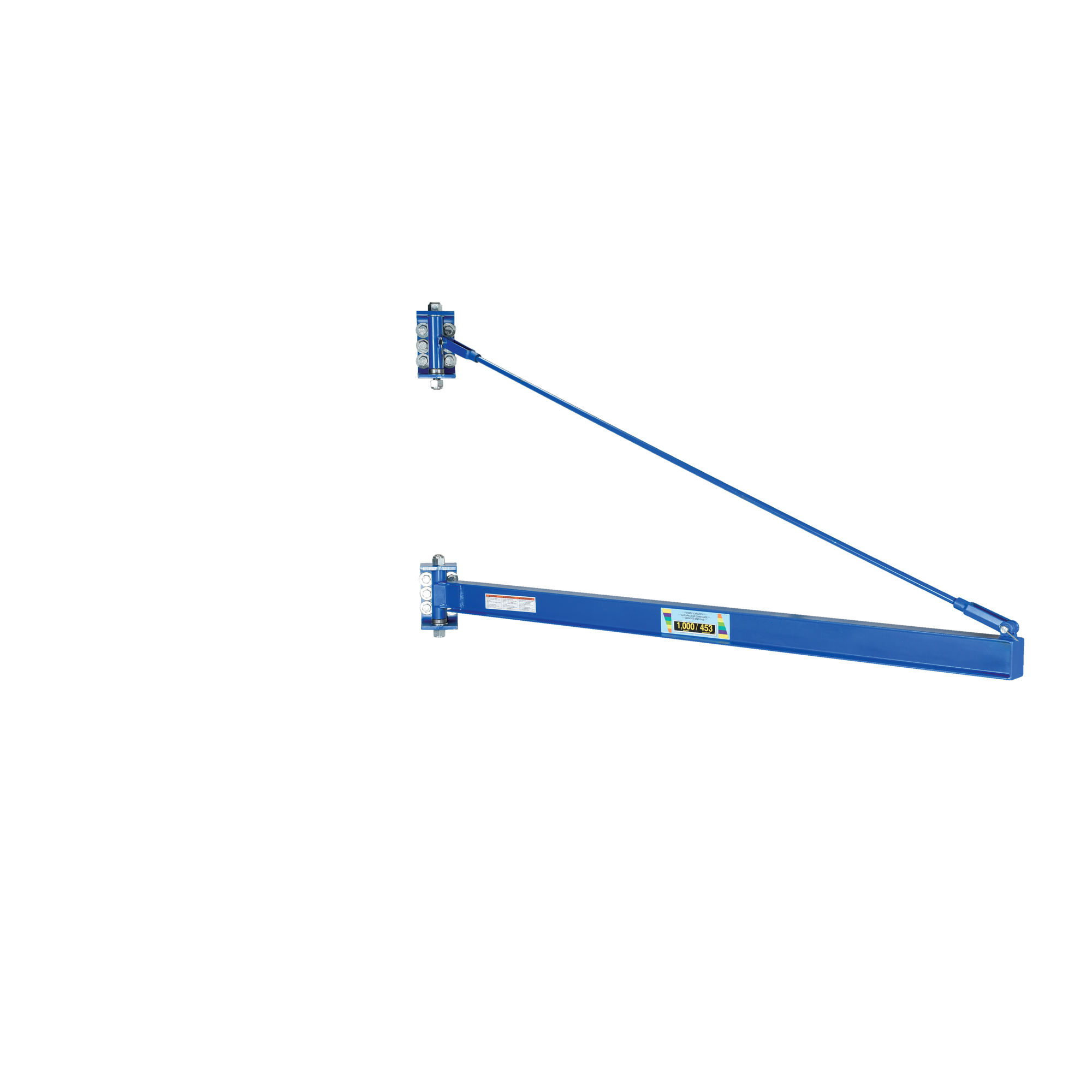 Vestil High Clearance Wall-Mounted Tie Rod Jib - 79.75in. Boom Length, 1000-Lb. Capacity, Model# JIB-HC-10